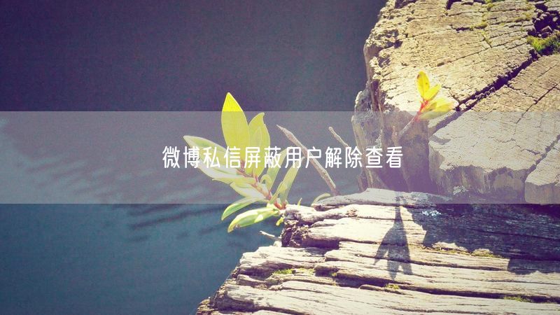 微博私信屏蔽用户解除查看