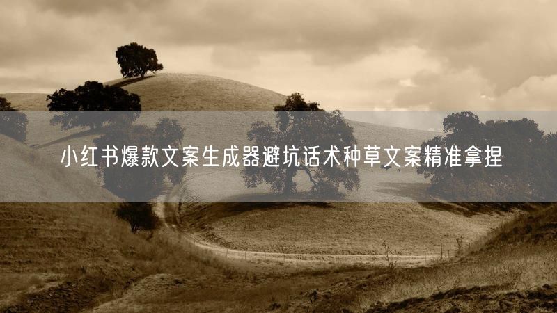 小红书爆款文案生成器避坑话术种草文案精准拿捏