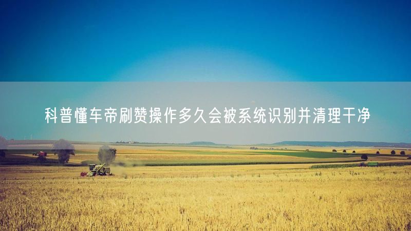 科普懂车帝刷赞操作多久会被系统识别并清理干净