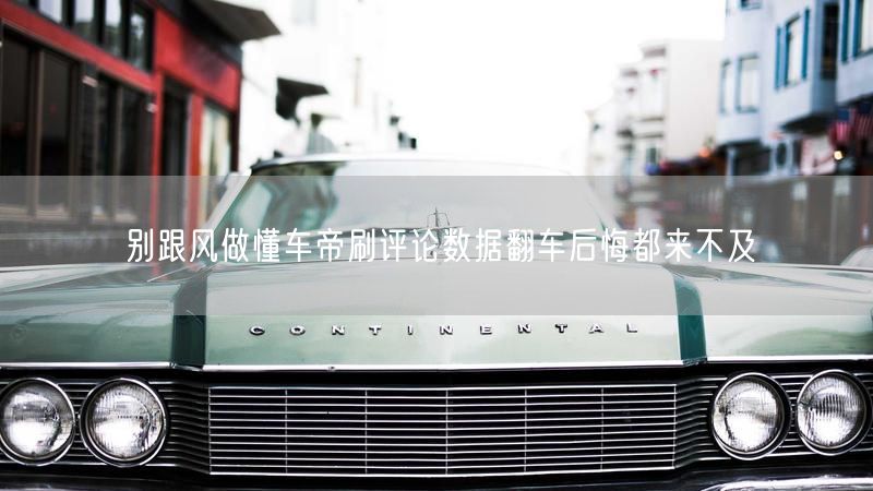 别跟风做懂车帝刷评论数据翻车后悔都来不及